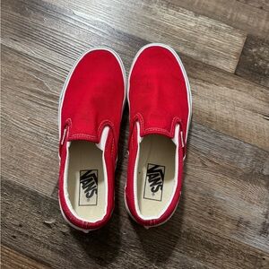 Red slip on vans